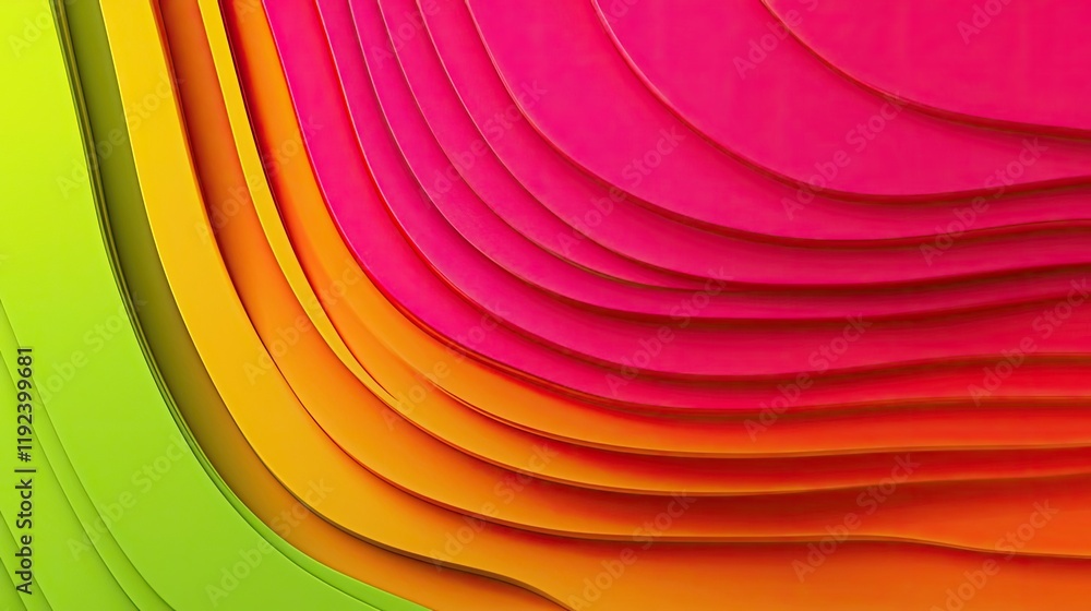 Poster vivid gradient concept. vibrant layered paper textures showcasing a spectrum of bright colors and sm