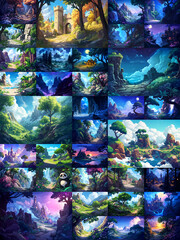 2D abstract gaming background illustration Casual game background environment for adventure or combat mobile game. cartoon style in game art background environment.