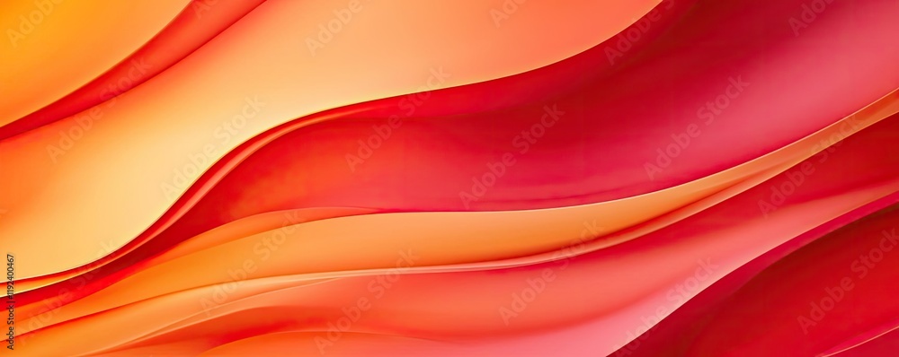 Poster Vivid gradient concept. Vibrant abstract waves of red and orange creating a warm and dynamic background.