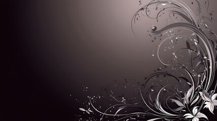 Abstract Monochrome Floral Design Background Image