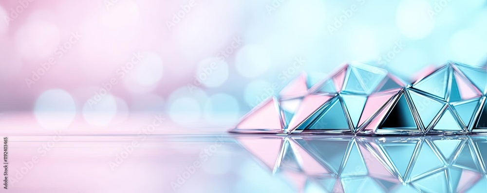 Poster minimal symmetry idea. geometric patterns with shiny surfaces create a modern, stylish digital backg