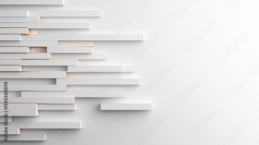 Aufkleber Minimal symmetry idea. Abstract background with overlapping white strips, creating a modern, minimalist aesthetic.