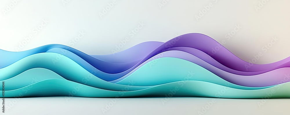 Poster Vivid gradient concept. Colorful waves of paper create a dynamic and modern background for creative projects.