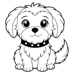 Obraz premium cute dog vector icon line for kids 