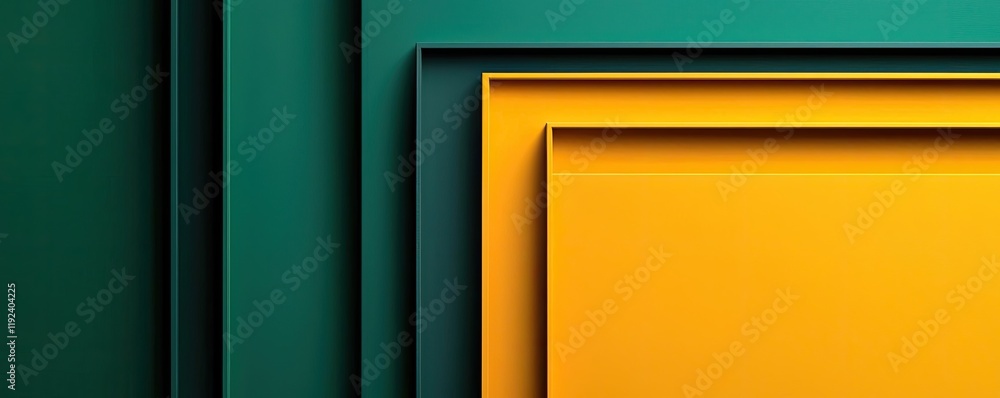 Poster vivid gradient concept. a vibrant geometric background featuring layered colorful panels in green an