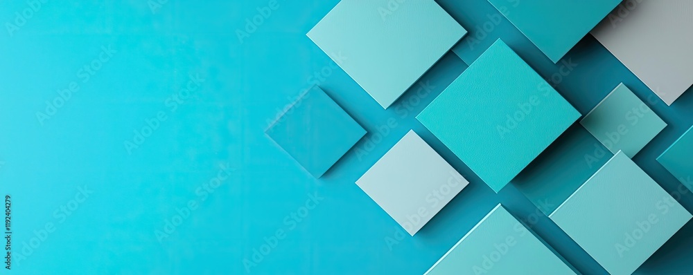 Poster vivid gradient concept. stylish abstract design featuring overlapping squares in a vibrant blue back
