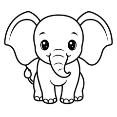 Fototapeta premium elephant vector icon line for kids 