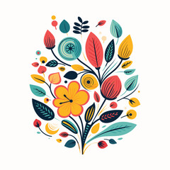 Flower sketch and tree vector shapes designs