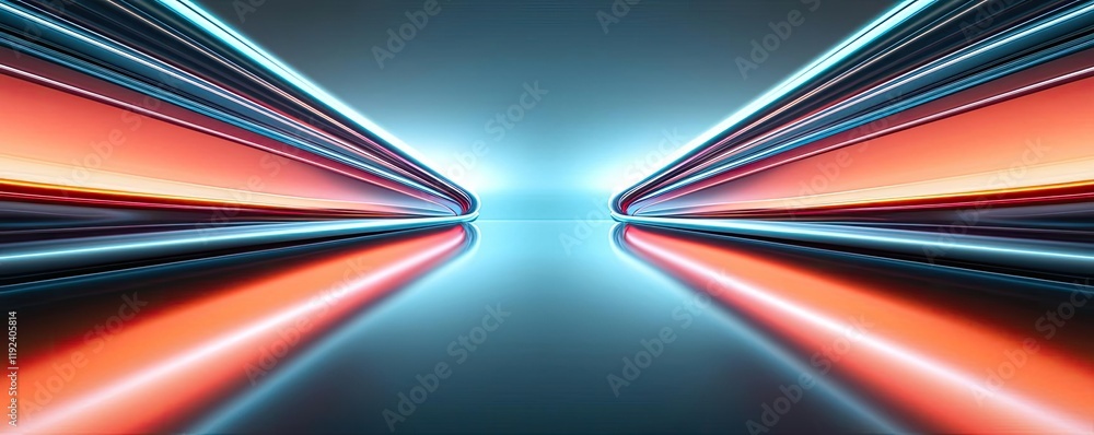 Aufkleber Symmetry gradient concept. Futuristic digital light streams creating an abstract modern backdrop for innovation.