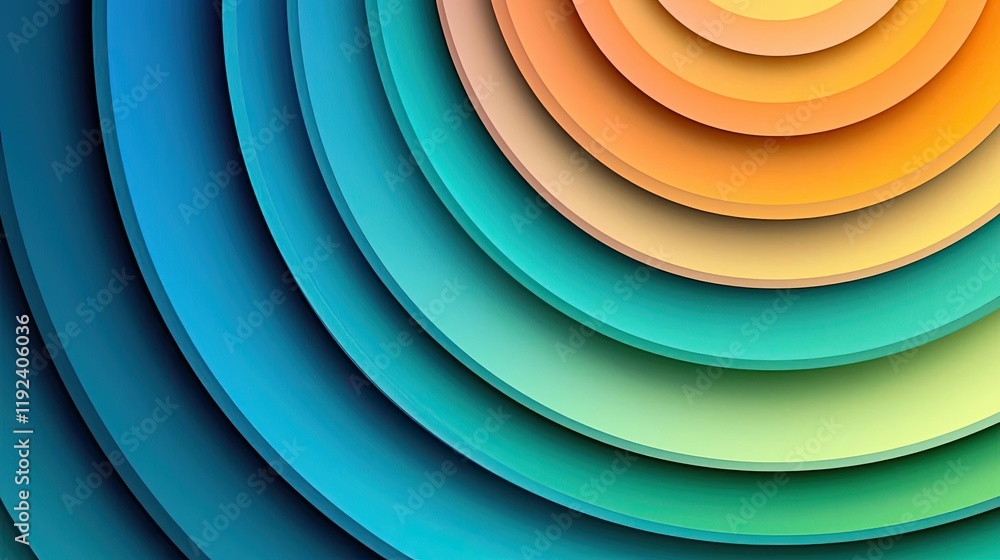 Aufkleber Symmetry gradient concept. Vibrant concentric circles in gradient colors create a dynamic and modern design.