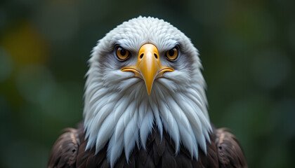 Obraz premium Intense Gaze: A Portrait of a Majestic Eagle's Powerful Stare