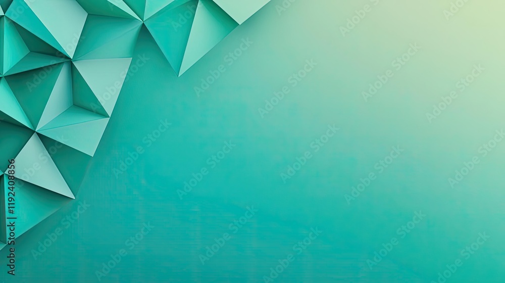 Aufkleber Symmetry gradient concept. A modern geometric background with triangular patterns in soothing turquoise shades.