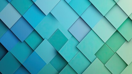 Fototapeta premium Symmetry gradient concept. Abstract geometric pattern in blue and green tones for modern design projects.