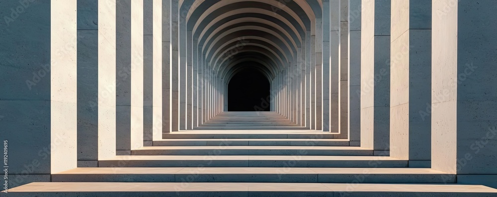 Aufkleber Minimal symmetry idea. A mesmerizing archway creating a captivating perspective and depth in modern architecture.