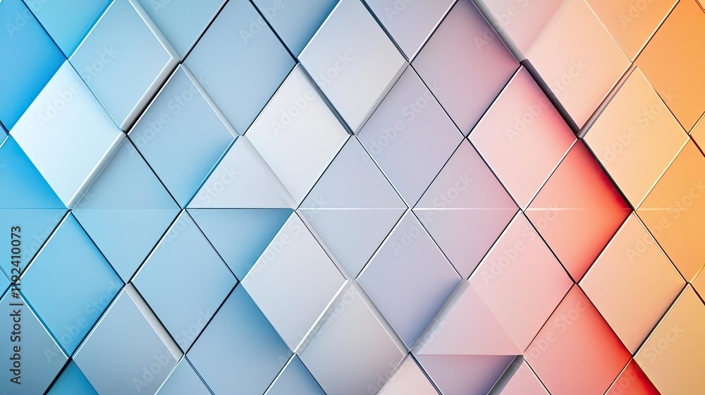 Aufkleber Minimal symmetry idea. Colorful geometric pattern with interlocking diamonds creating modern visual interest.