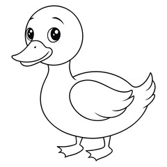 duck cute line art 