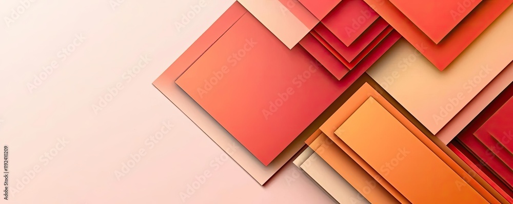 Poster Symmetry gradient concept. Abstract layered shapes in warm tones, creating a modern and stylish visual effect.