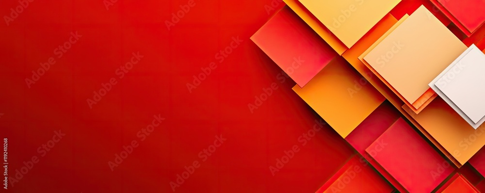 Poster symmetry gradient concept. vibrant abstract composition of layered squares in warm colors against a 