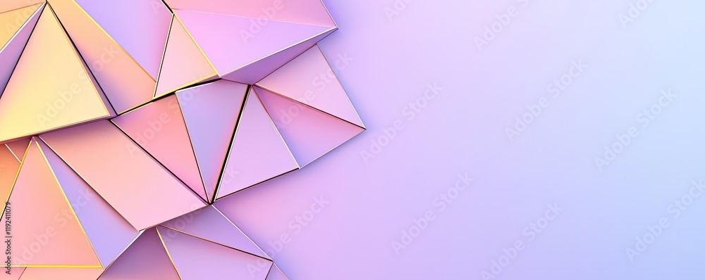 Poster Symmetry gradient concept. Colorful abstract geometric shapes creating a modern background design.