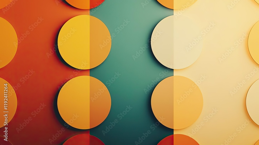 Poster Symmetry gradient concept. Colorful abstract circles creating an engaging design for backgrounds or digital art.