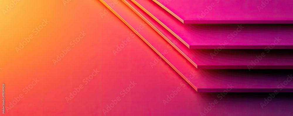 Aufkleber symmetry gradient concept. vibrant gradient background with layered shapes in pink and orange hues.