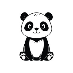 Naklejka premium cute panda silhouette 