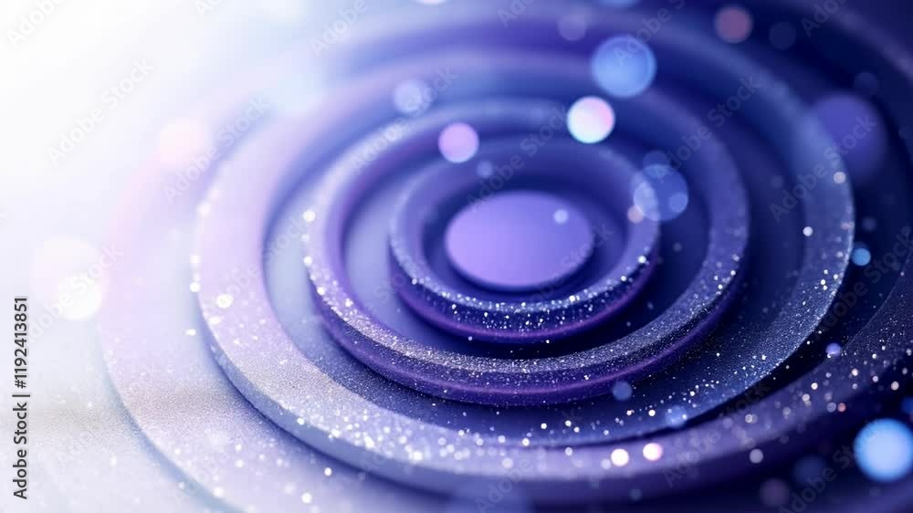 Aufkleber mesmerizing purple light ripple effect in motion with magical particle glow