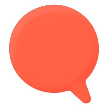 Orange speech bubble png sticker, 3D rendering shape, transparent background