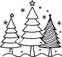 Obraz premium isolated christmas tree icon, christmas tree icon Vector , christmas tree Silhouette,color christmas tree symbol, christmas tree icon set, black christmas tree icon, christmas tree