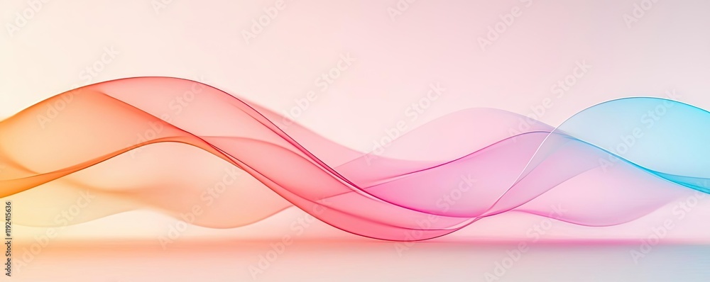 Poster Minimal symmetry idea. Colorful abstract waves create a smooth, flowing background for creative designs.