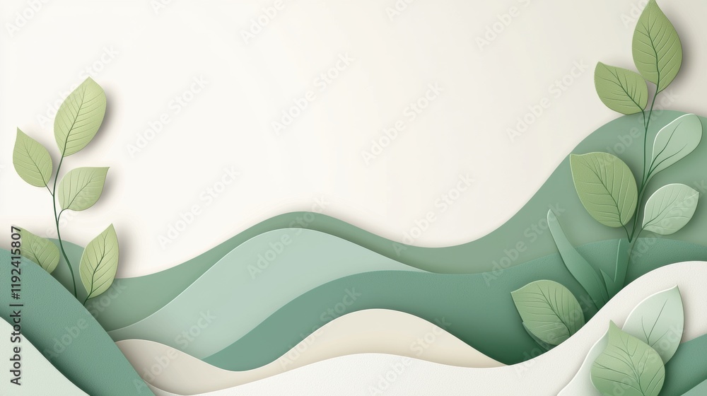 Poster a natural gradient with a subtle noise overlay, transitioning from a light beige to a calming sage g