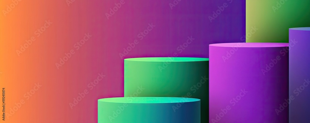 Poster vivid gradient concept. colorful abstract geometric shapes with gradients for modern design backgrou