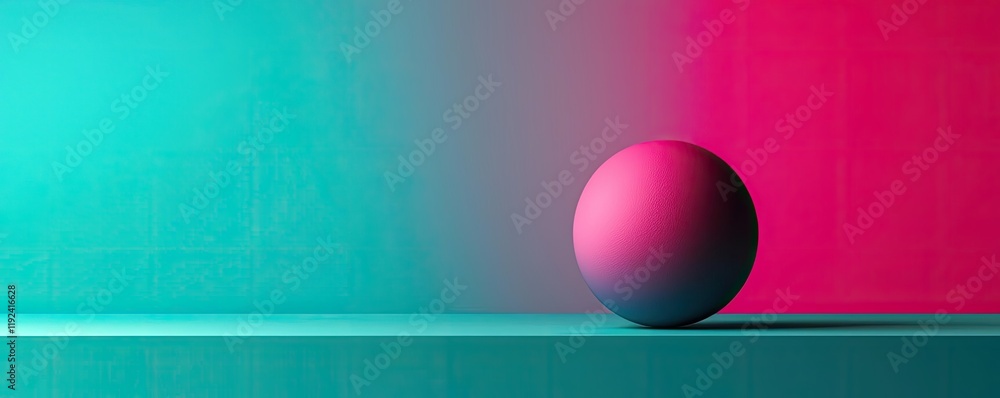 Poster Vivid gradient concept. A colorful abstract sphere on a vibrant gradient background, showcasing modern design.