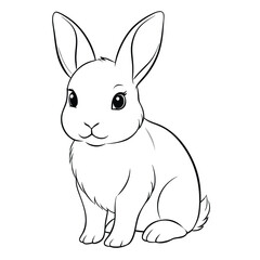 Obraz premium rabbit outline vector 