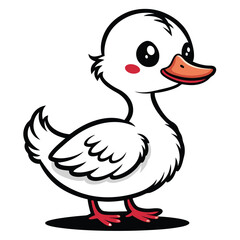Fototapeta premium cute duck outline vector 