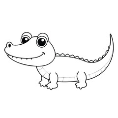 Fototapeta premium cute crocodile outline vector 