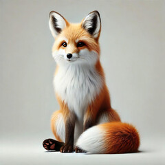 Obraz premium 座る狐[GenerativeAI]