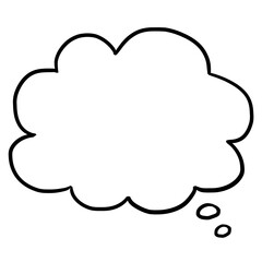 Thought bubble png doodle, transparent background