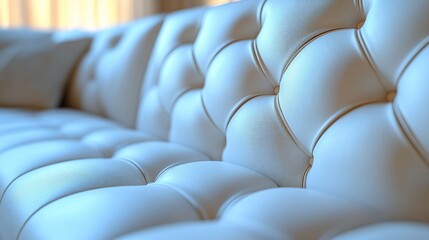 Obraz premium Luxury White Chesterfield Sofa Close-Up