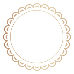 Png golden circle border frame, transparent background