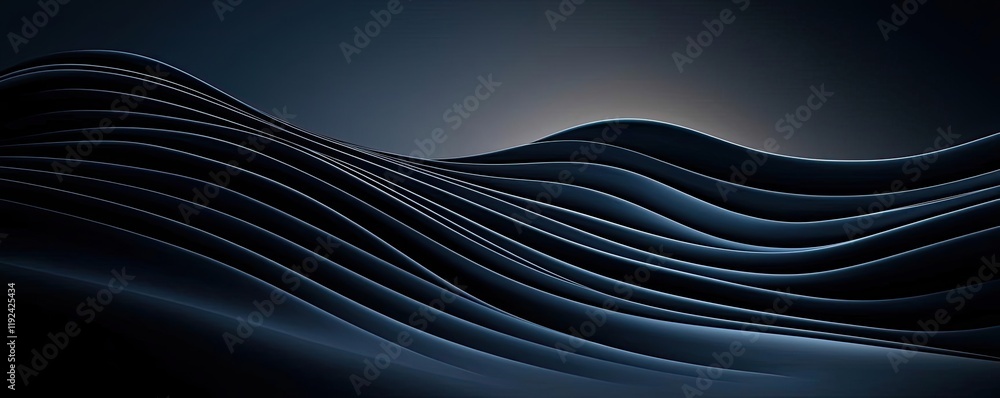 Poster Cloudy abstract background concept. Abstract wave patterns in dark colors create a mysterious and artistic atmosphere.