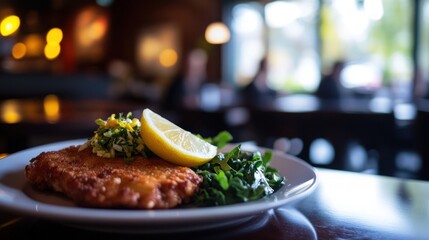 Delicious Wiener Schnitzel with Lemon and Greens