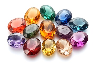 Fototapeta premium Colorful Gemstones in Oval Cut Display