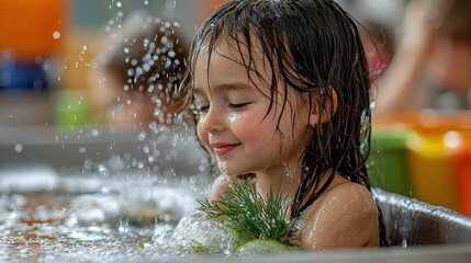 Obraz premium Chilled cucumber soup bowl with dill garnish in photo