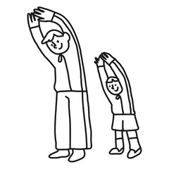 Family exercising png sticker, fitness, transparent background