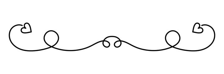 PNG Elegant heart swirl divider illustration on transparent background