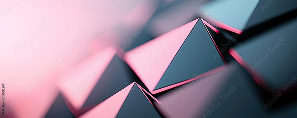 Aufkleber Triangle abstract background concept. Abstract composition of triangular shapes with vibrant colors and smooth textures.