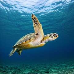 Obraz premium A sea turtle in the ocean.