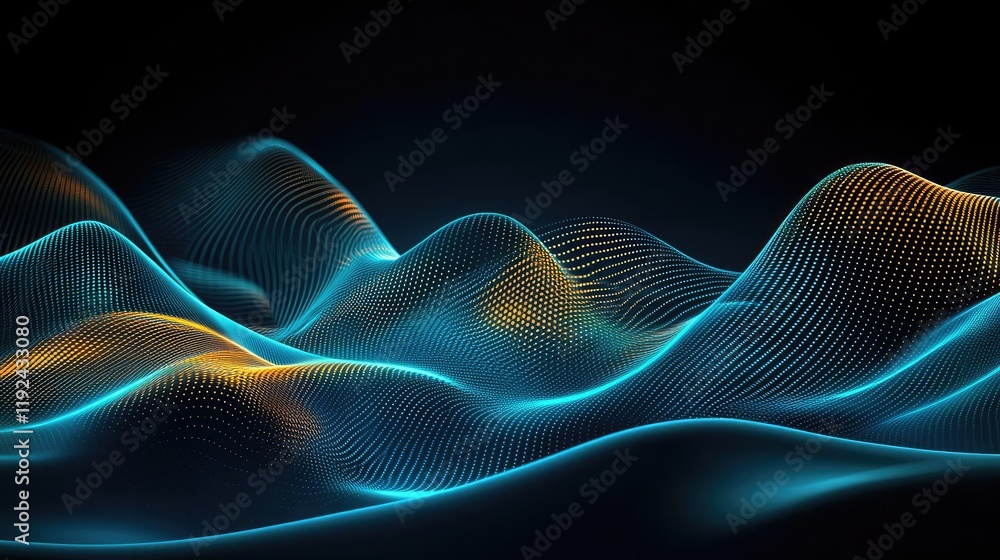 Poster Cloudy abstract background concept. Abstract waves of light create a mesmerizing visual experience in vibrant colors.