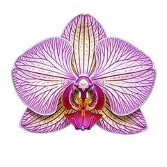 A realistic watercolor painting of a moth orchid.